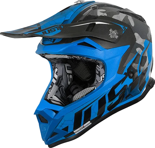 Just1 J32 Camo Helmet (Youth), Fluo Blue