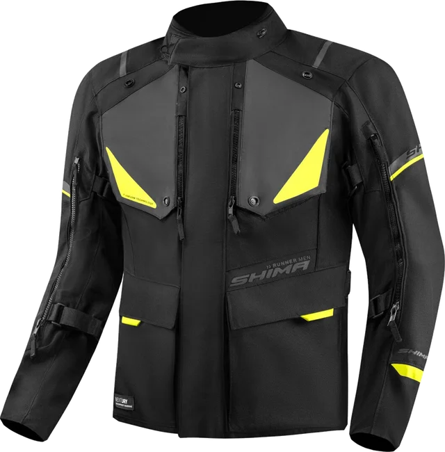 SHIMA Runner waterproof Motorcycle Textile Jacket, black/yellow