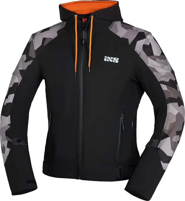 IXS Moto Camo Motorcycle Zip Hoodie, black/camouflage