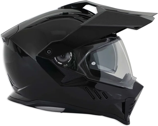 Simpson Xcursion Solid Black Metal Adventure Full Face Helmet, Black
