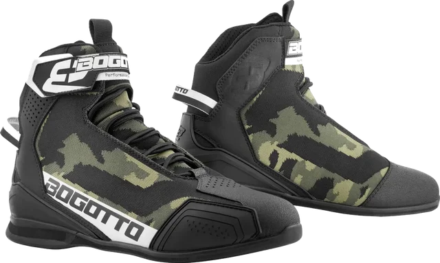 Bogotto Tokyo Camo perforated Motorcycle Shoes, camo