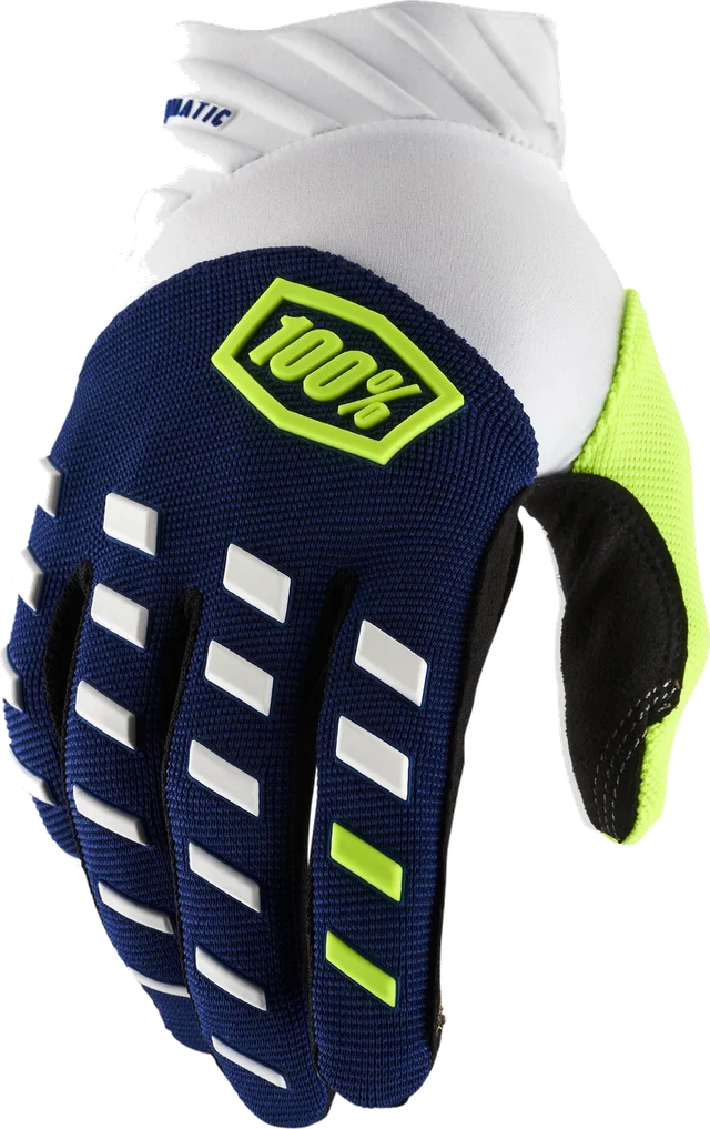 100% Airmatic Gloves - Closeout, Navy/White