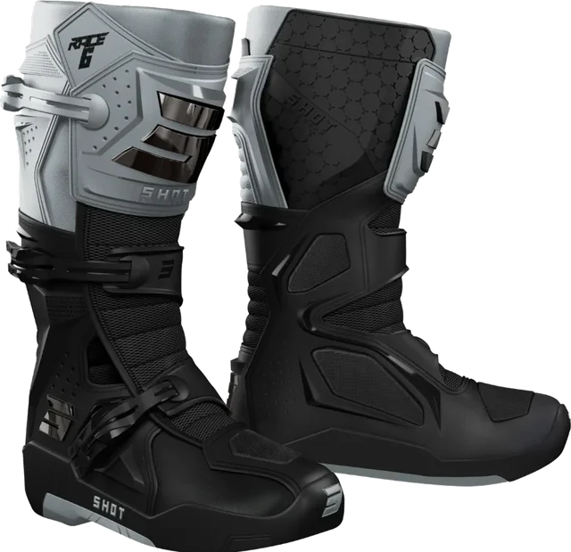 Shot Race Gear Shot Race 6 Boots, black grey chrome