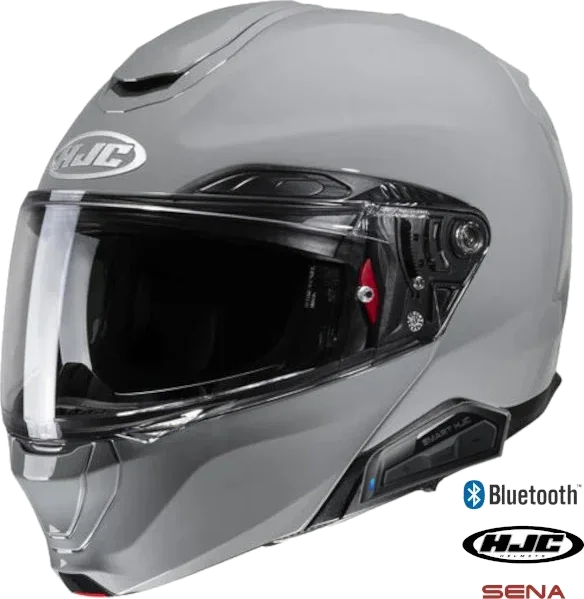 HJC RPHA 91 Bluetooth Helmet Nardo Grey 50b Installed