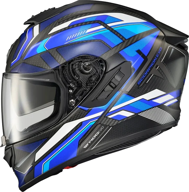 Scorpion EXO-ST1400 Carbon Full Face Helmet Hex Matte Blue Large