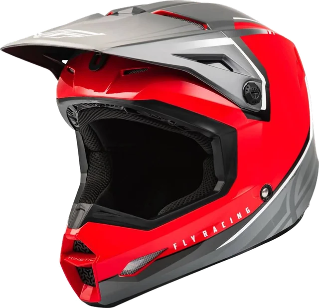 Fly Racing Kinetic Vision Helmet, Red Grey