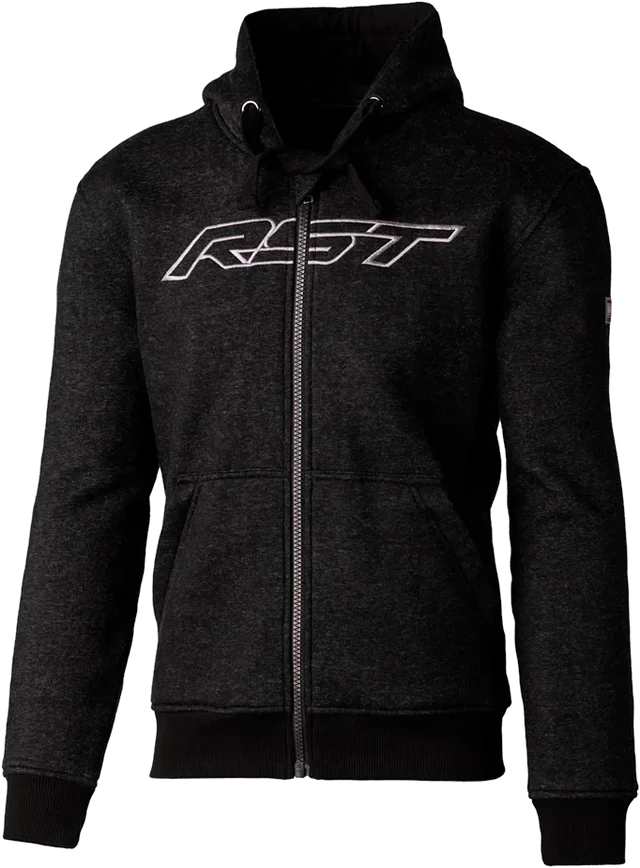 RST X KEVLAR® Zip CE Mens Hoodie - Black / Grey, Black Grey