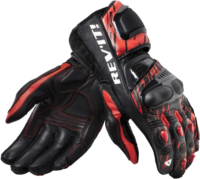 REV'IT! Revit Quantum 2 Racing Gloves, neon red black
