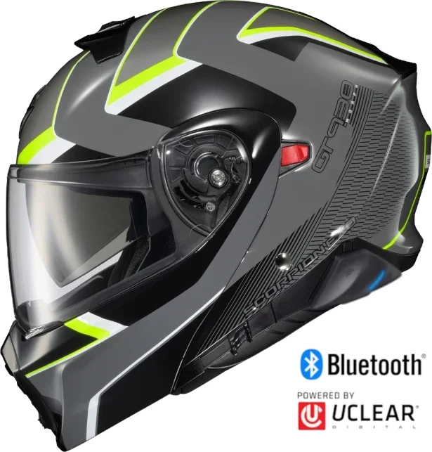 Scorpion EXO-GT-930 Bluetooth Helmet Morph Grey Hi Viz EXO-Com