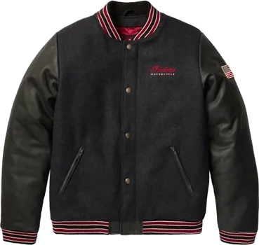 Indian Motorcycle Men's Varsity 2 Jacket, Dark Grey