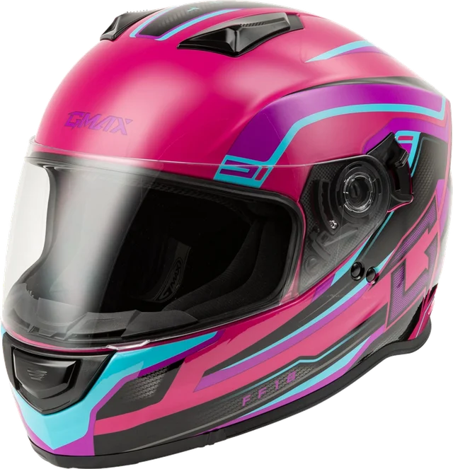 GMAX FF-18 Drift Helmet, Pink/Blue/Black