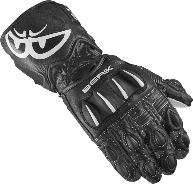 Berik Thunar Evo White Black Motorcycle Gloves, black