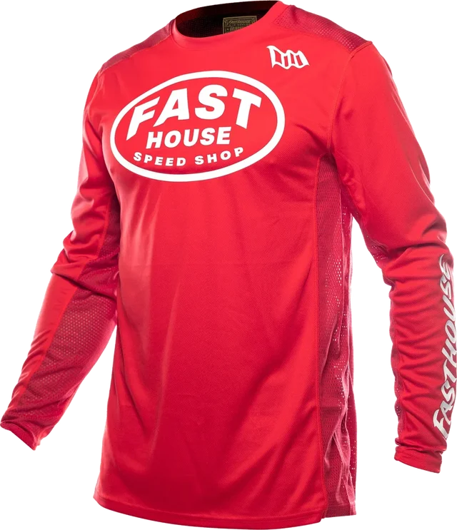 Fasthouse Grindhouse Air-Cooled Ramble LS Men's Off-Road Jerseys, red