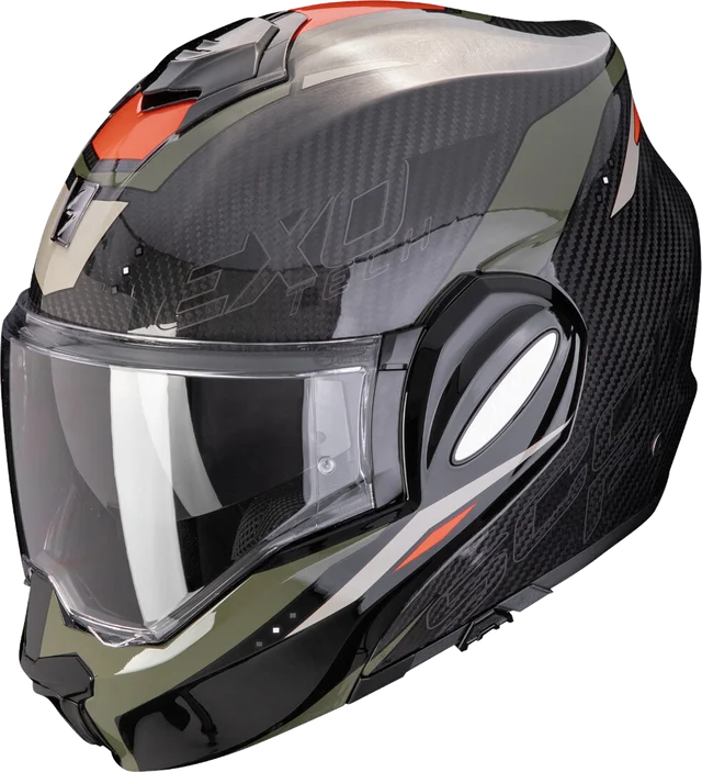 Scorpion Exo-tech Evo Carbon Rover Modular Helmet, Black / Green