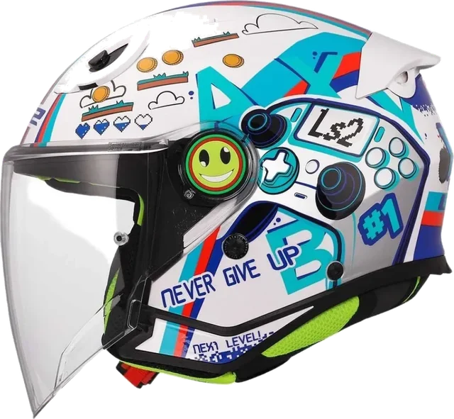 LS2 Of622 Funny II Next Level Ece 22.06 Junior Open Face Helmet, Grey / Blue