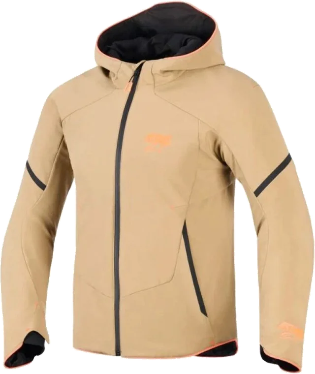 Alpinestars Aeroshell Waterproof Jacket Dark Khaki Black Orange Fluo, Khaki