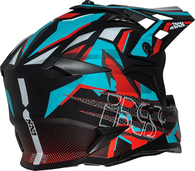 iXS Motocross Helm iXS363 2.0, black matt petrol red
