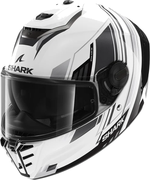 Shark Spartan RS Byhron White Black Chrom WKU Full Face Helmet, White Black