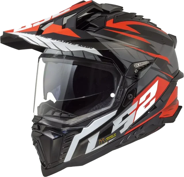 LS2 Explorer Helmet Spire Black/ Titanium/ Red