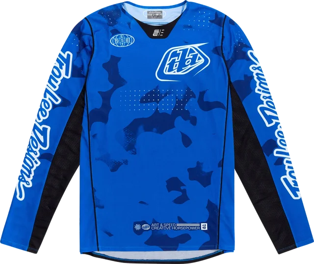 Troy Lee Designs SE Pro Jersey Blotted Bright Blue, BRIGHT BLUE