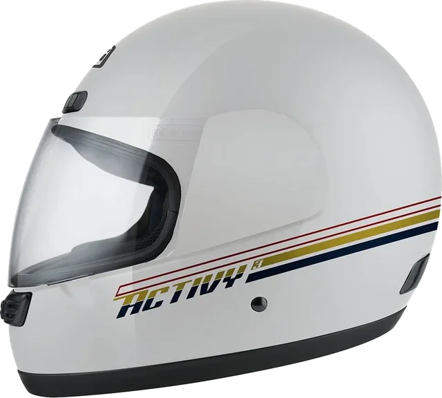 Nzi Activy 3 Full Face Helmet, Glossy Biband White / Gold