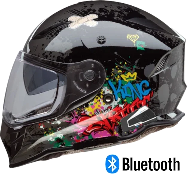 Z1R Nemesis Full Face Bluetooth Helmet Distro Gray