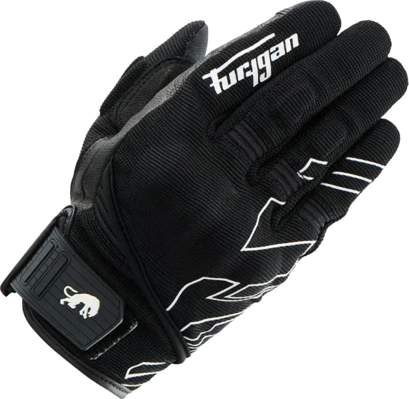 Furygan Ladies' Jet Neon D3O® Gloves - Black / White, Black / White