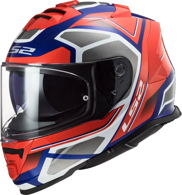 LS2 Helmets LS2 Assault Petra Helmet, gloss red blue graphite