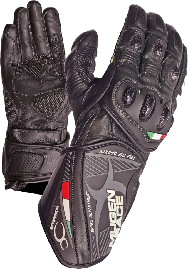 MUGENRACE Neptun White Red Green Gloves, black