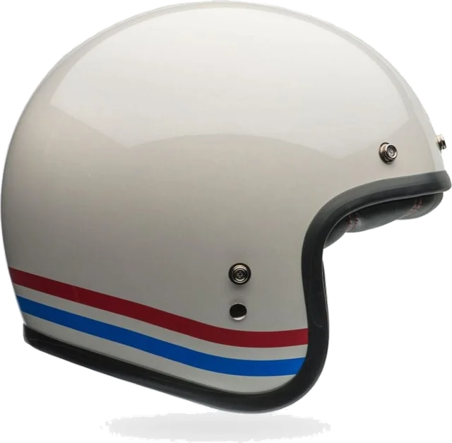 Bell Custom 500 Pearl Helmet, White Stripes