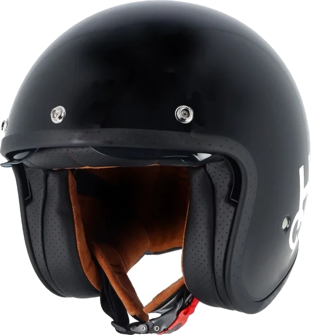 Helstons Logo Open Face Helmet, Black