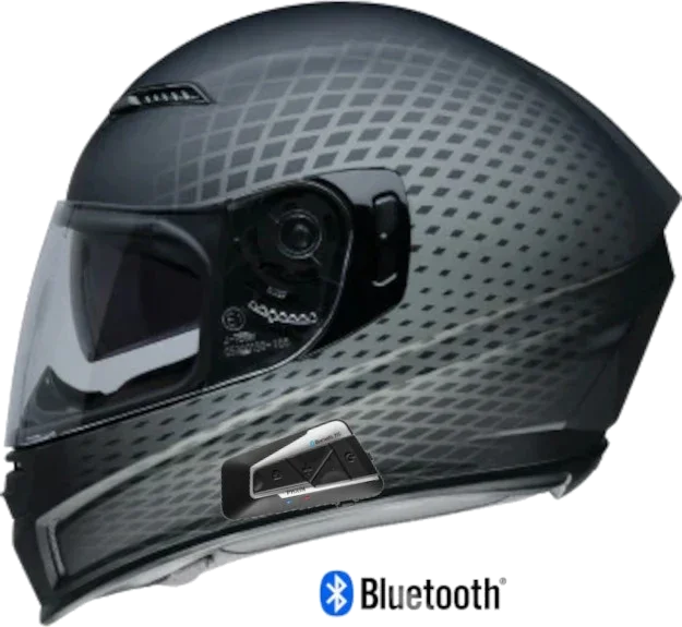 Z1R Jackal Full Face Bluetooth Helmet Waveform Gray