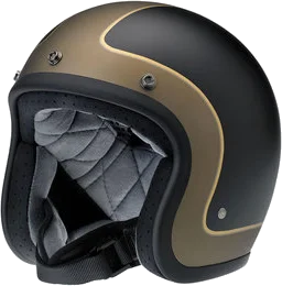 Biltwell Limited Edition Bonanza Tracker Open Face Helmet, Black, Gold
