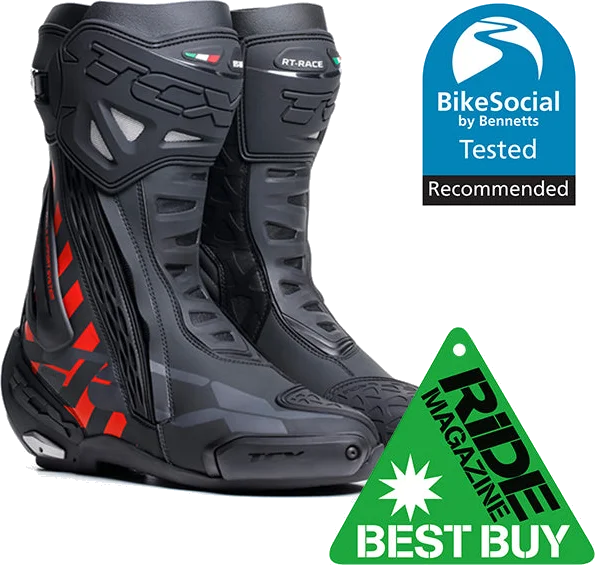 TCX RT-Race Leather Sports Boots 606 - Black / Red