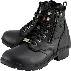 Milwaukee Leather Women\'s Black Leather Lace-Up Boots
