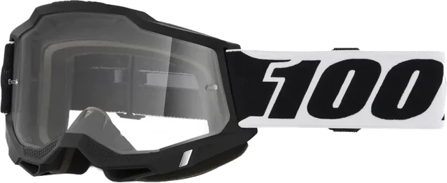 100% Accuri 2 Clear Motocross Goggles, black/silver