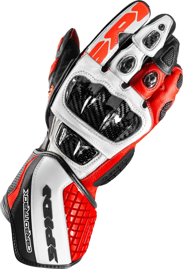 Spidi Carbo Track Evo CE Gloves - Red / Black, Black / Blue / Yellow
