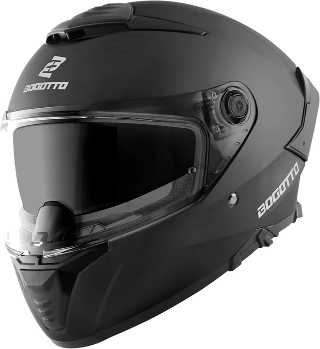 Bogotto FF118 Matt Grey Full Face Helmet, black matt