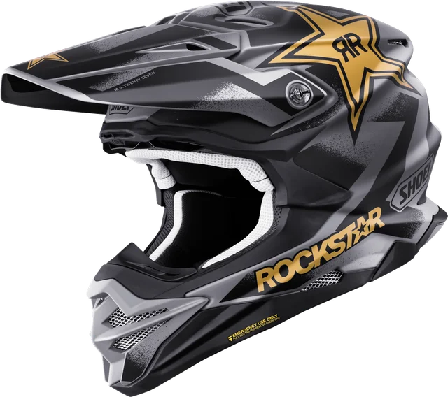 Shoei VFX-WR 06 MALCOLM STEWART TC-5 Motocross Helmet, Black/Grey/Gold