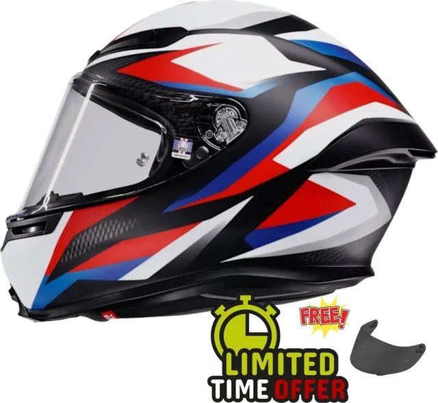 AGV K6-S Timewarp Red / White / Blue - Free Dark Visor