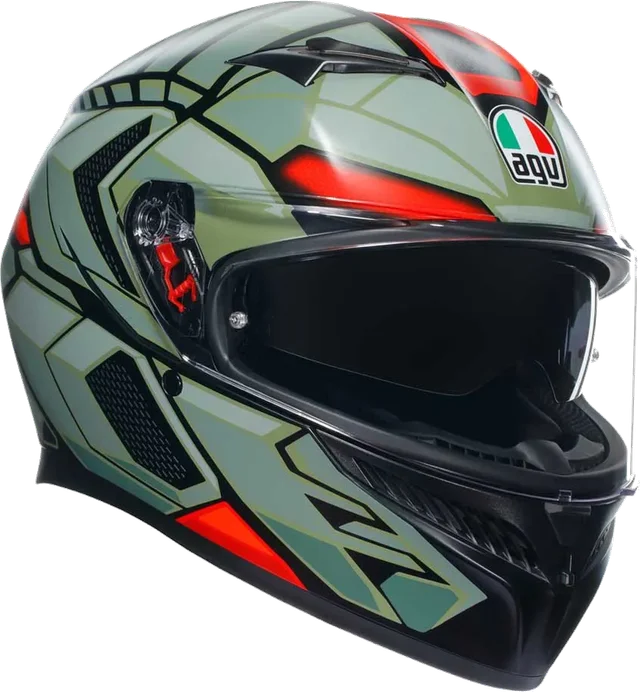 AGV K3 Decept, Matt Black / Green / Red