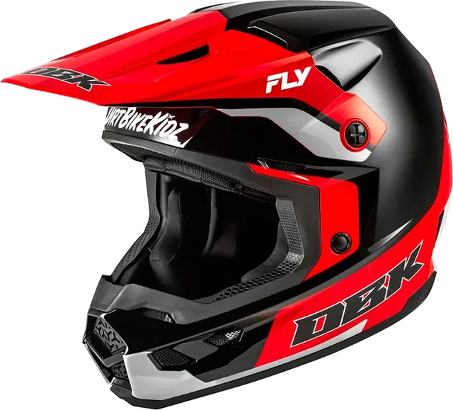 Fly racing Kinetic Special Edition Dbk Off-road Helmet, Black / Grey / Red