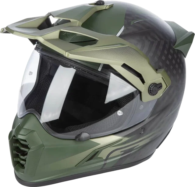 Klim Krios Pro ECE/DOT Echo Matte Black - Rifle Green - Oil Green, Green