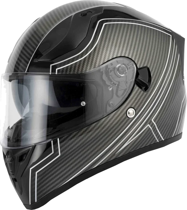 Vcan H128 Carbon Wrap Helmet Vector Black White, Vector Black White