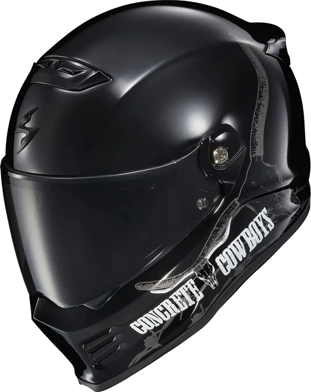 Scorpion EXO Covert FX Concrete Cowboys Adult Street Helmets, gloss black