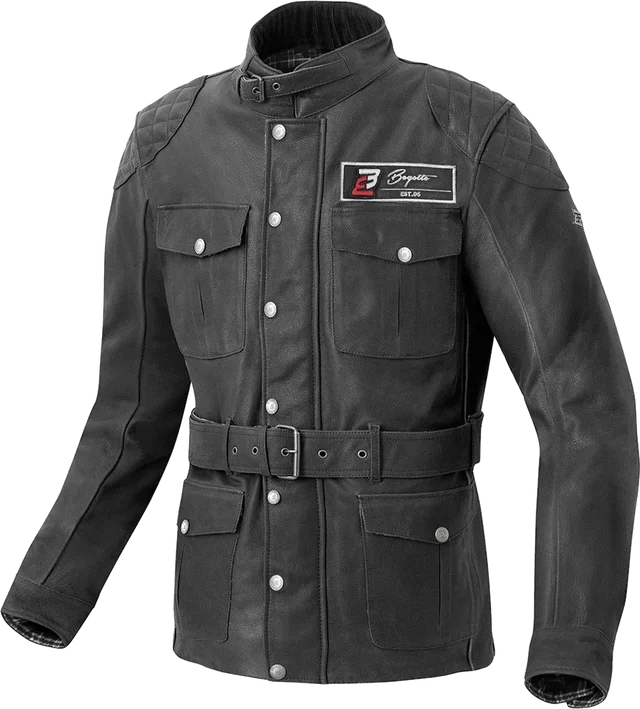 Bogotto Bristol Motorcycle Leather Jacket, black