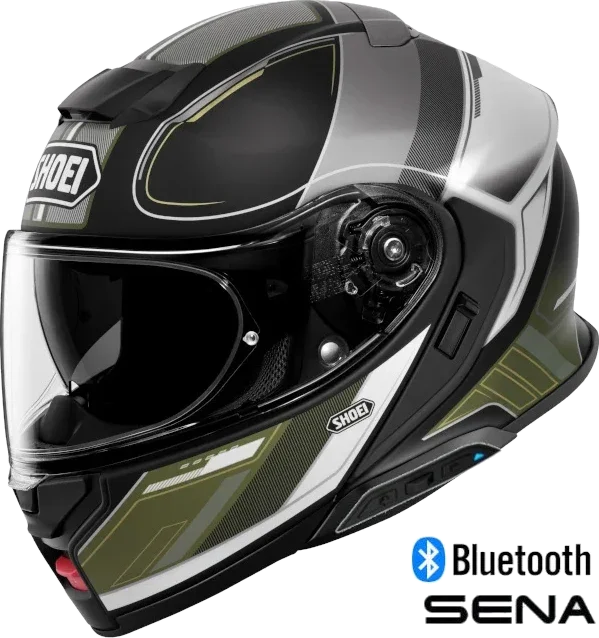 Shoei Neotec 3 Modular Bluetooth Helmet Sharpen TC-11 SRL Installed