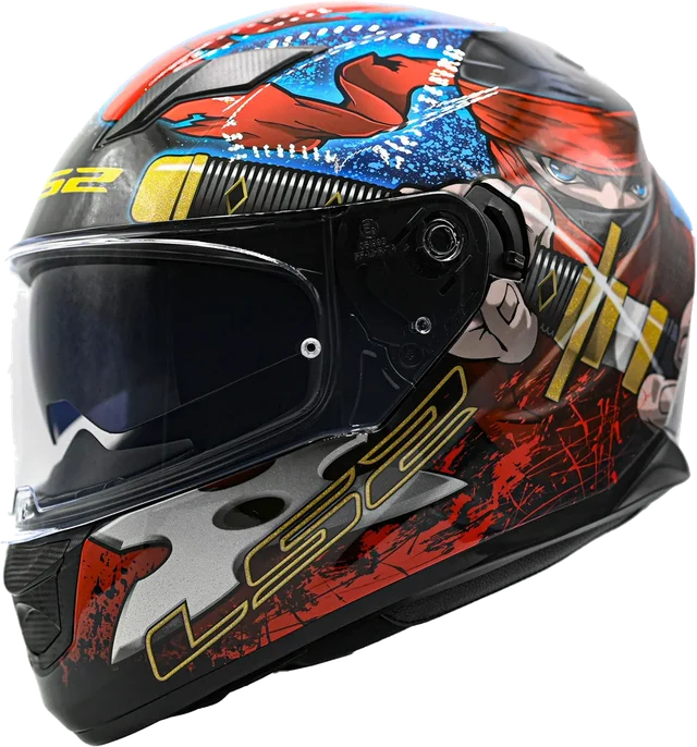 LS2 Helmets LS2 Stream Ninja Helmet CLOSEOUT, red blue