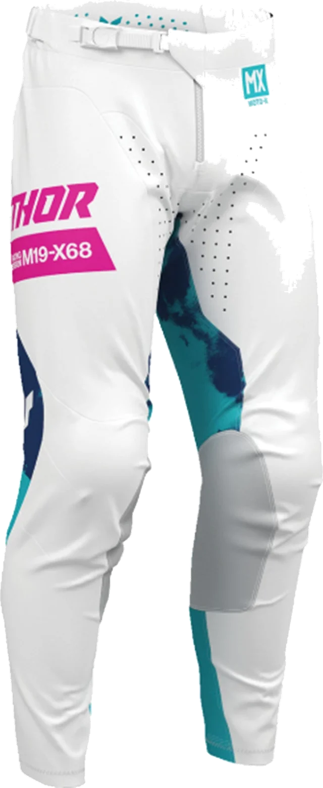 Thor Launchmode Bleach Off-road Pants, white aqua