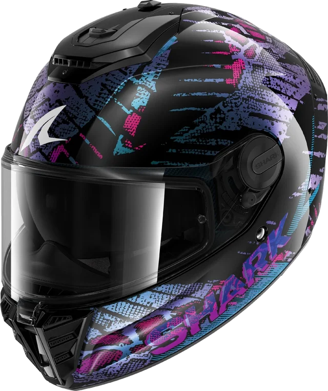 Shark Spartan RS Reptaia Ece Full Face Helmet, Black/Blue/Purple